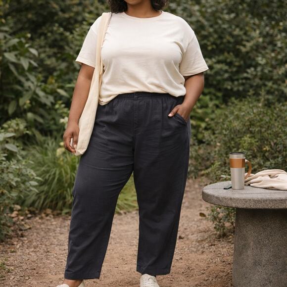 Pact Organic Cotton Trousers Neutral Size XL Earthy Minimalist Relaxed Fit - Picture 10 of 10